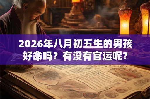 2026年八月初五生的男孩好命吗？有没有官运呢？