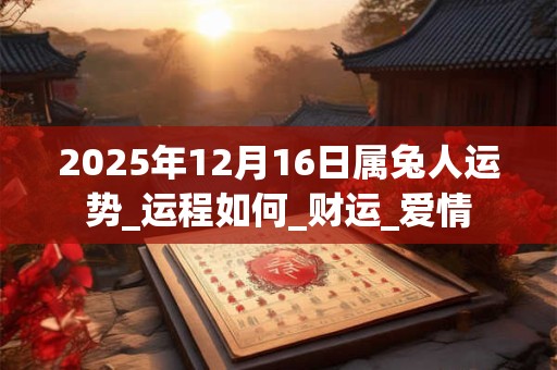 2025年12月16日属兔人运势_运程如何_财运_爱情