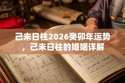 己未日柱2026癸卯年运势，己未日柱的婚姻详解