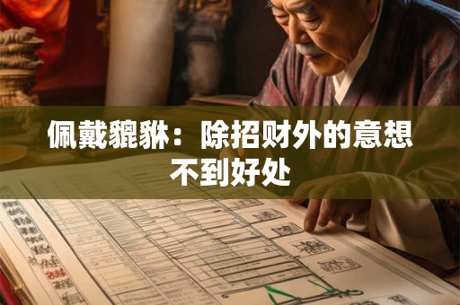 佩戴貔貅：除招财外的意想不到好处