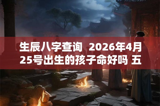 生辰八字查询  2026年4月25号出生的孩子命好吗 五行缺什么