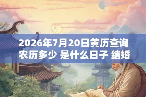 2026年7月20日黄历查询 农历多少 是什么日子 结婚吉时