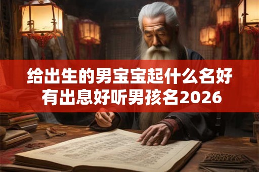 给出生的男宝宝起什么名好 有出息好听男孩名2026