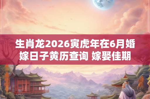 生肖龙2026寅虎年在6月婚嫁日子黄历查询 嫁娶佳期 生肖龙2026寅虎年在6月婚嫁日子黄历查询 嫁娶佳期