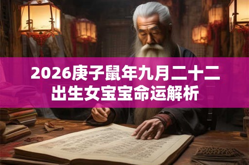 2026庚子鼠年九月二十二出生女宝宝命运解析