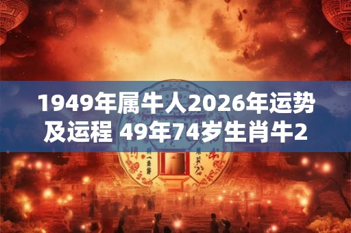 1949年属牛人2026年运势及运程 49年74岁生肖牛2026年每月运势 1949年属牛人2026年运势及运程 49年74岁生肖牛2026年每月运势