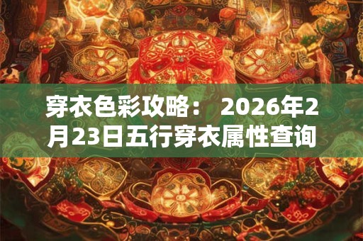 穿衣色彩攻略： 2026年2月23日五行穿衣属性查询