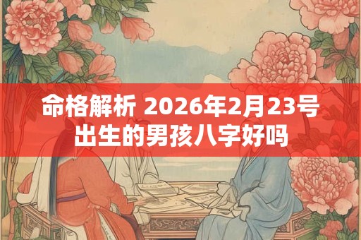 命格解析 2026年2月23号出生的男孩八字好吗