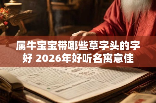 属牛宝宝带哪些草字头的字好 2026年好听名寓意佳