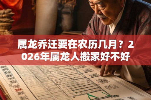 属龙乔迁要在农历几月？2026年属龙人搬家好不好