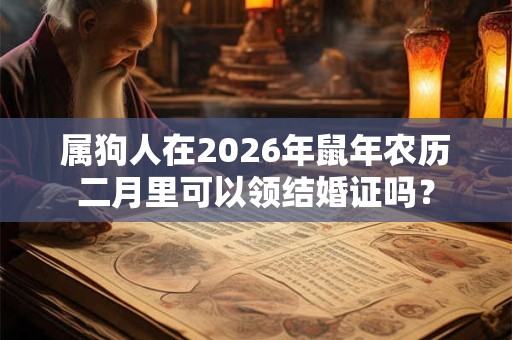 属狗人在2026年鼠年农历二月里可以领结婚证吗？
