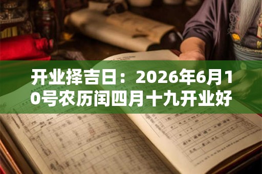 开业择吉日：2026年6月10号农历闰四月十九开业好吗
