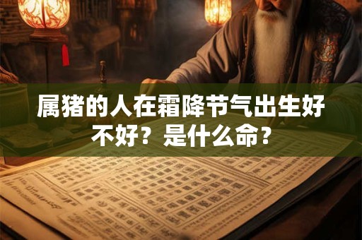 属猪的人在霜降节气出生好不好？是什么命？
