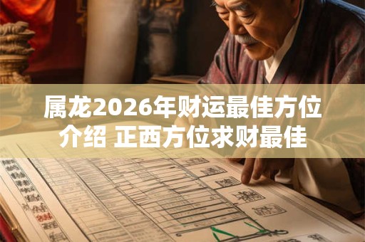 属龙2026年财运最佳方位介绍 正西方位求财最佳