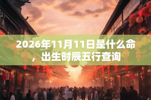 2026年11月11日是什么命，出生时辰五行查询