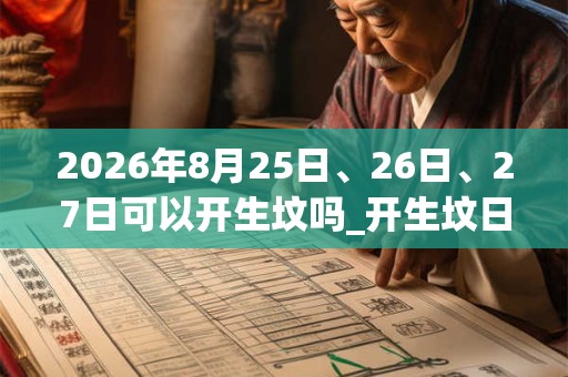 2026年8月25日、26日、27日可以开生坟吗_开生坟日子好吗