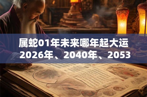属蛇01年未来哪年起大运 2026年、2040年、2053年
