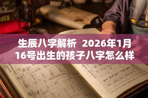 生辰八字解析  2026年1月16号出生的孩子八字怎么样