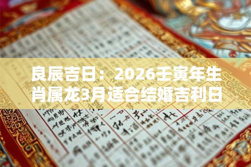 良辰吉日：2026壬寅年生肖属龙3月适合结婚吉利日子