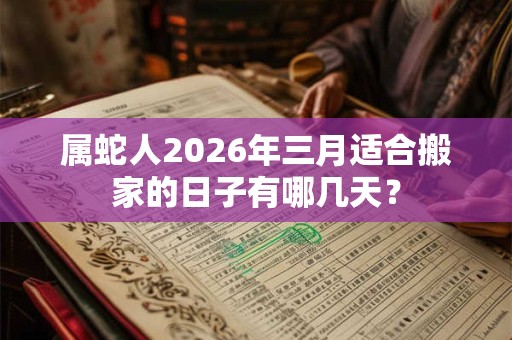 属蛇人2026年三月适合搬家的日子有哪几天？