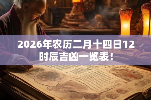 2026年农历二月十四日12时辰吉凶一览表！