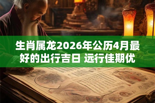 生肖属龙2026年公历4月最好的出行吉日 远行佳期优选