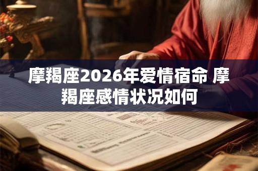 摩羯座2026年爱情宿命 摩羯座感情状况如何