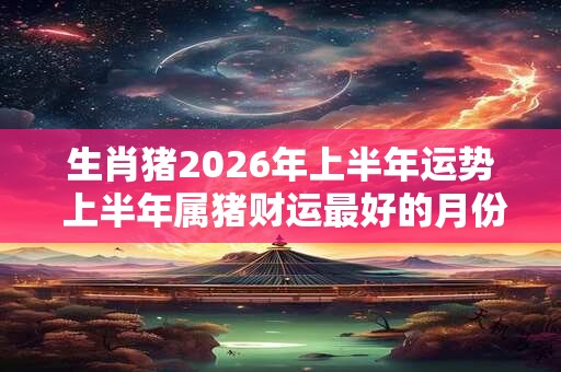 生肖猪2026年上半年运势 上半年属猪财运最好的月份