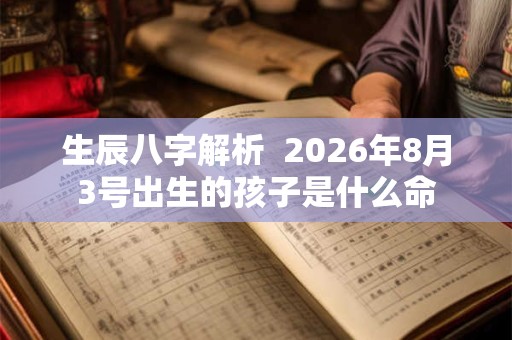 生辰八字解析  2026年8月3号出生的孩子是什么命