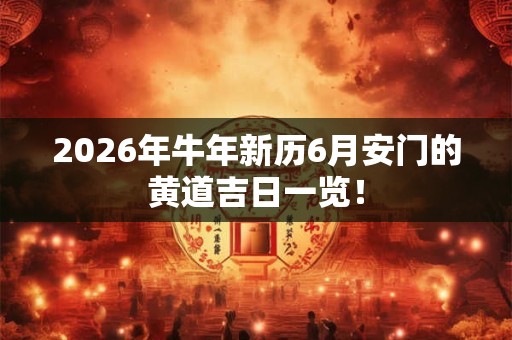 2026年牛年新历6月安门的黄道吉日一览！