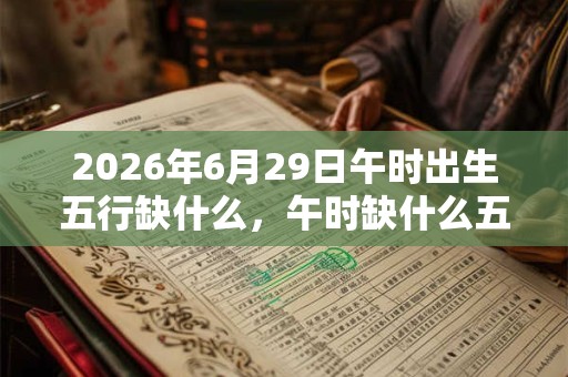 2026年6月29日午时出生五行缺什么，午时缺什么五行