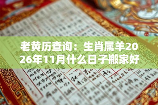 老黄历查询：生肖属羊2026年11月什么日子搬家好