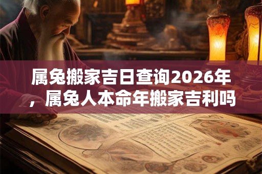 属兔搬家吉日查询2026年，属兔人本命年搬家吉利吗