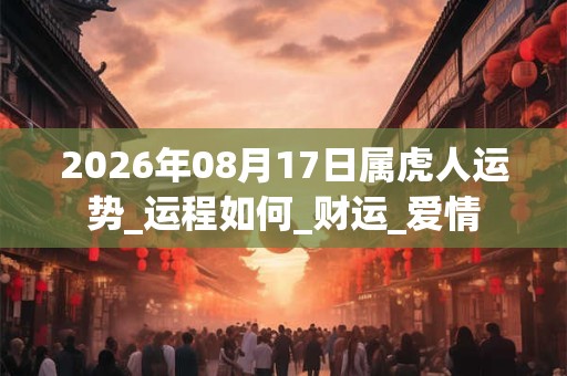 2026年08月17日属虎人运势_运程如何_财运_爱情