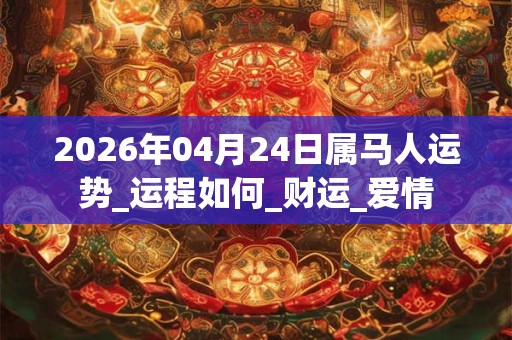 2026年04月24日属马人运势_运程如何_财运_爱情