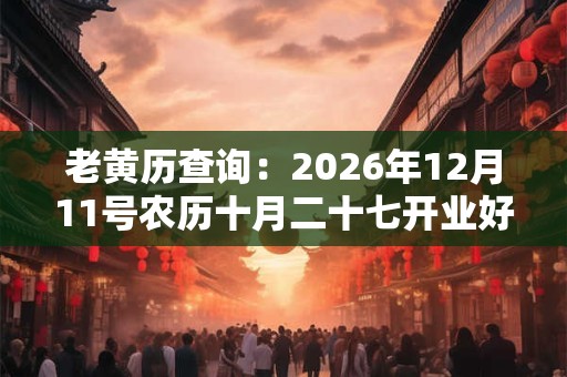老黄历查询：2026年12月11号农历十月二十七开业好吗