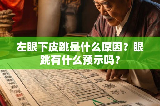 左眼下皮跳是什么原因？眼跳有什么预示吗？