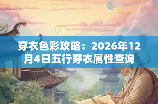 穿衣色彩攻略：2026年12月4日五行穿衣属性查询