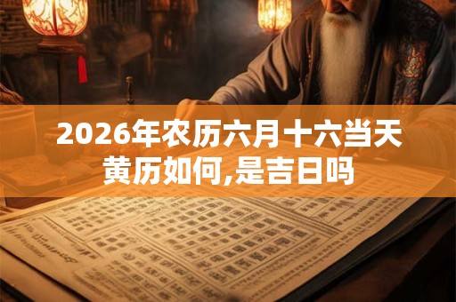 2026年农历六月十六当天黄历如何,是吉日吗