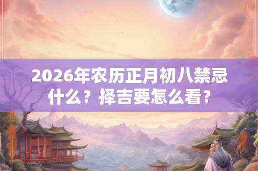 2026年农历正月初八禁忌什么？择吉要怎么看？