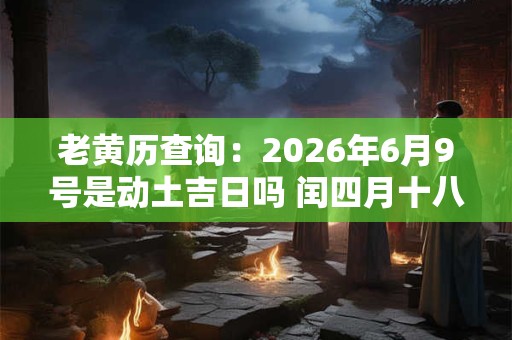 老黄历查询：2026年6月9号是动土吉日吗 闰四月十八是黄道吉日吗