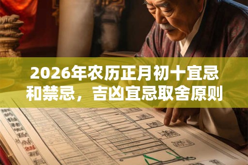 2026年农历正月初十宜忌和禁忌，吉凶宜忌取舍原则