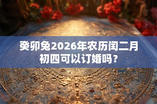 癸卯兔2026年农历闰二月初四可以订婚吗？