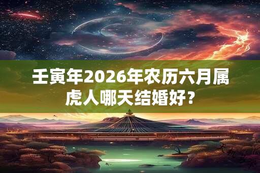 壬寅年2026年农历六月属虎人哪天结婚好？
