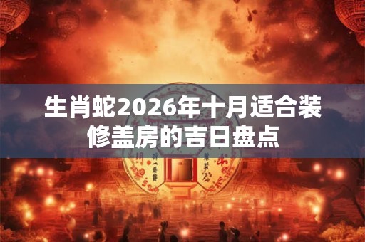 生肖蛇2026年十月适合装修盖房的吉日盘点