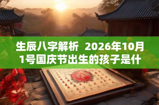 生辰八字解析  2026年10月1号国庆节出生的孩子是什么命
