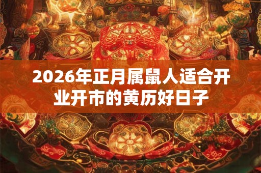 2026年正月属鼠人适合开业开市的黄历好日子