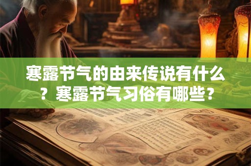 寒露节气的由来传说有什么？寒露节气习俗有哪些？