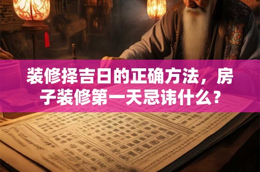装修择吉日的正确方法，房子装修第一天忌讳什么？