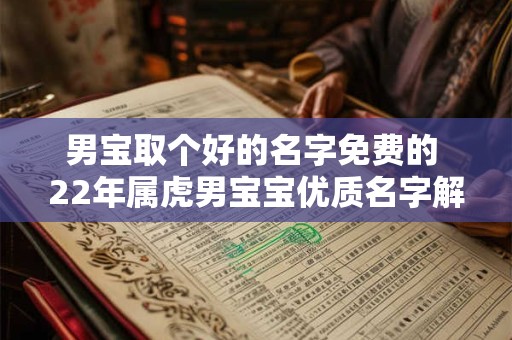 男宝取个好的名字免费的 22年属虎男宝宝优质名字解析